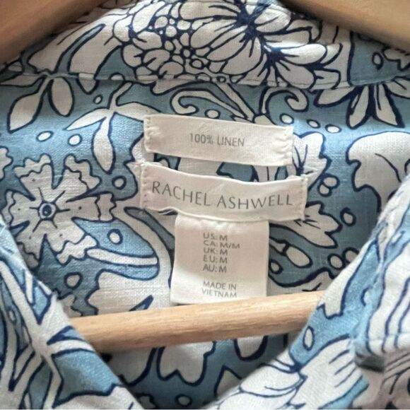 Rachel Ashwell Floral Linen Button Down Shirt - Picture 8 of 8